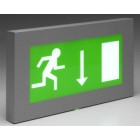 Advanced Lux Intelligent ELED/230/P Exi-LED Wall Mounted Slave Exit Sign with White finish (Arrow Down)
