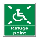 Baldwin Boxall Self-adhesive Vinyl Small Refuge Point Sign BVOCLAB4