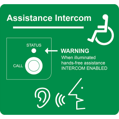Baldwin Boxall BVOCLAB6 “Assistance Intercom” Sign Baldwin Boxall BVOCLAB6 “Assistance Intercom” Sign
