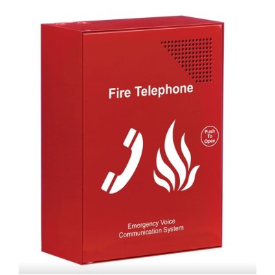 C-Tec Stainless Steel Fire Telephone Outstation c/w Handset - Push to Open (EVC301RPO/SS)
