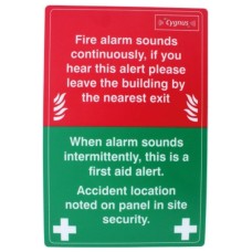 Cygnus CYGFAS Fire Action Notice Sign