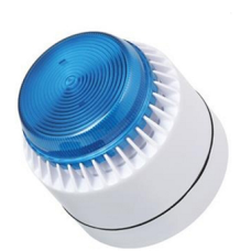 Cooper Fulleon 640302FULL-0056 Flashni Xenon Sounder Beacon - 12V DC - Blue Lens - Shallow White (FW) Base - Set to Tone