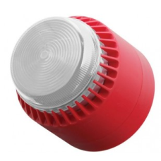 Cooper Fulleon 640474FULL-0303X Flashni Xenon Sounder Beacon - 24V DC - Clear Lens - Shallow Red Base