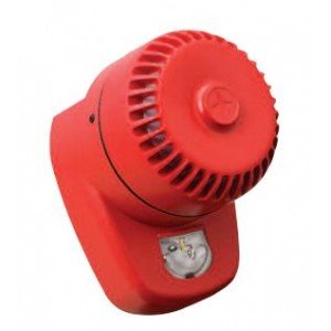 Cooper Fulleon 8500023FULL-0217X ROLP LX LED Sounder Beacon VAD - White Flash - Red Body - Set to Tone 8