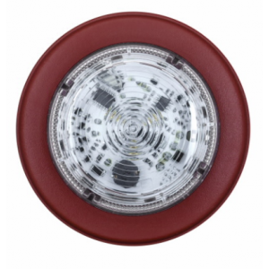 Cooper Fulleon 811057FULL-0082 Solista Maxi LED Beacon - Clear Lens - Amber Flash - Deep Red Base - Mains Module