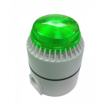 Cooper Fulleon 640476FULL-0307 Flashni Xenon Sounder Beacon - 24V DC - Green Lens - Deep White (FW) Base
