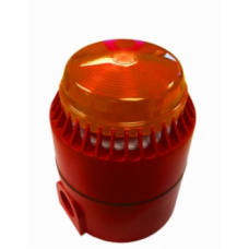 Cooper Fulleon 640462FULL-0262 Flashni Xenon Sounder Beacon - 24V DC - Amber Lens - Deep Red Base