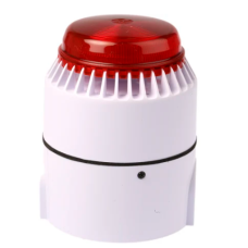 Cooper Fulleon 640467FULL-0285X Flashni Xenon Sounder Beacon - 12V DC - Red Lens - Deep White (FW) Base - Set to Tone 8