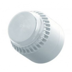 Cooper Fulleon 640105FULL-0260X Flashni Xenon Sounder Beacon - 24V DC - Clear Lens - Shallow White (FW) Base - Set to Tone 8