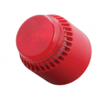 Cooper Fulleon 640205FULL-0278X Flashni Xenon Sounder Beacon - 12VDC - Red Lens, Shallow Red Base - Set to Tone 8