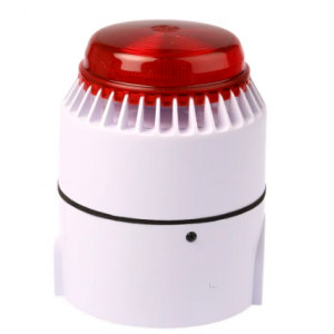 Cooper Fulleon 640467FULL-0285X Flashni Xenon Sounder Beacon - 12V DC - Red Lens - Deep White (FW) Base - Set to Tone 8