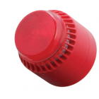 Cooper Fulleon 640087FULL-0334 Flashni Xenon Sounder Beacon - 24V DC - Red Lens - Shallow Red Base - Set to Tone 8