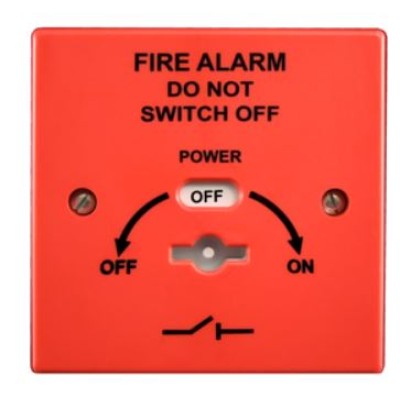 Cranford Controls 400-220RB Mains Isolator Switch Complete with Key Switch and Green LED Indicator - Red Body
