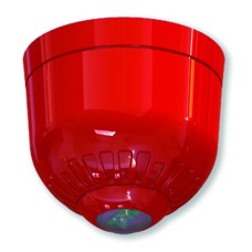 Klaxon ESB-5008 Sonos Pulse Ceiling VAD Beacon with Shallow Base - Red Body and White Flash
