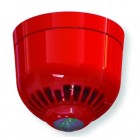 Klaxon ESF-5008 Sonos Pulse Ceiling Sounder VAD Beacon with Shallow Base - Red Body & Red Flash