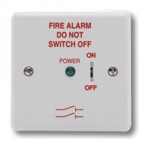Haes White Fire Alarm Mains Isolate Switch with Back Box - FAIS-W-B