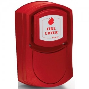 Vimpex FCS/A/R/0/S Wall Mounted Fire-Cryer - Red - No Indicator - Shallow Base - Single Fixed Message