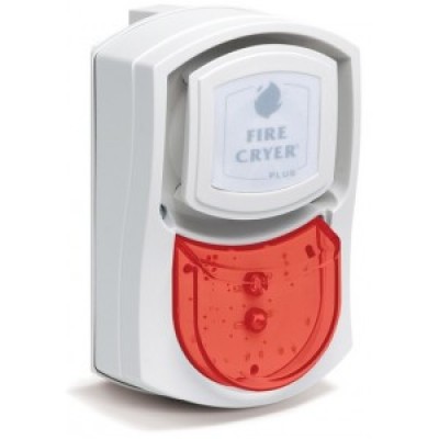 Fireclass 576.501.141FC Fire-Cryer® Plus - White Wall Mounted - Shallow Base - Red Beacon