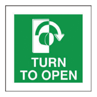 Turn To Open Clockwise - Vinyl (100mm x 100mm) TTOCV