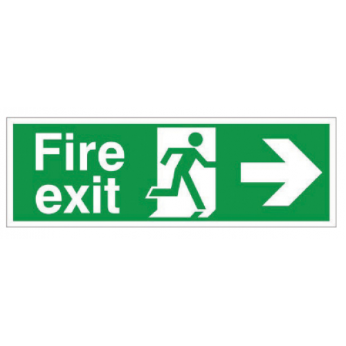 Fire Exit Arrow Sign 400 x 150mm Rigid Up  Signage Safety Signs 