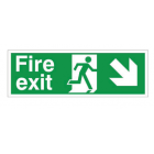 Fire Exit Arrow Down Right - Rigid (400mm x 150mm) - FEADRR