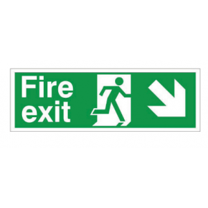 Fire Exit Arrow Down Right - Photoluminescent (400mm x 150mm) - FEADRP