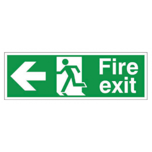 Fire Exit Sign Arrow Left – Rigid (400mm x 150mm) FEALR