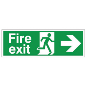 Fire Exit Sign Arrow Right – Vinyl (400mm x 150mm) FEARV
