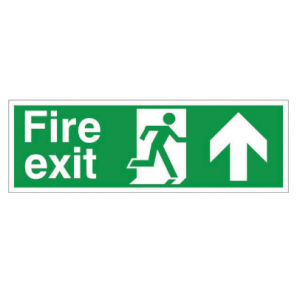 Fire Exit Sign Arrow Up – Vinyl (400mm x 150mm) FEAUV
