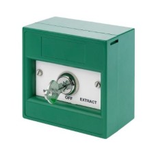 KAC WGK30S12-SG Green Key Switch Call Point - 3 Pos - S/Pole - Key Removeable