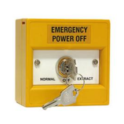 KAC WYK21S11-SY Key Switch Call Point (Yellow) 2 Position S/Pole Key Trap in Position 1
