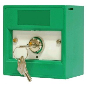 KAC K20SGS11 Green Single Pole-Key Call Point – Plain – Removable In All Positions