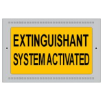 Kentec K27202 Extinguishing System Activated Sign - Black On Yellow