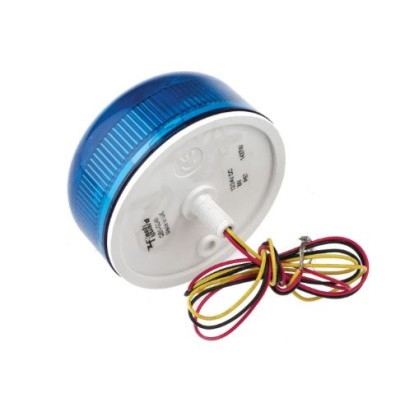 Klaxon QBS-0049 Xenon Flashguard Beacon with Blue Lens Surface Mount 12/24v DC Ultra Low Profile