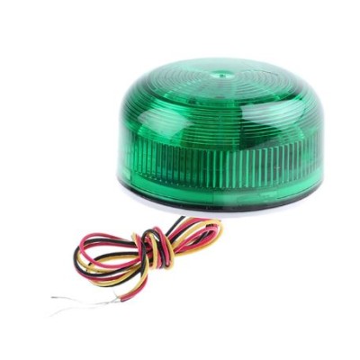 Klaxon 2W Xenon Flashguard Beacon with Green Lens 12/24v DC Ultra Low Profile- QBS-0051