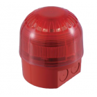 Klaxon PSC-0035 Sounder Beacon (LED) Red Lens - White Shallow Base