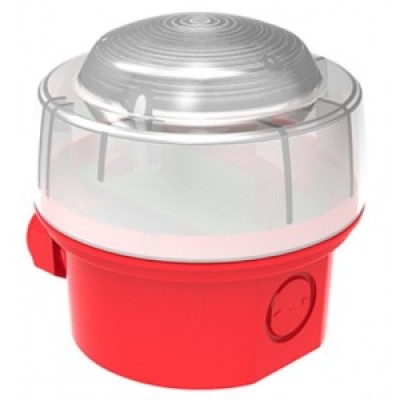 KAC CWST-RW-W5 Cool White Flash EN54-23 Strobe with Clear Lens and Red Body KAC CWST-RW-W5 Cool White Flash EN54-23 Strobe with Clear Lens and Red Body
