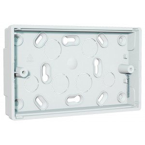 C-Tec NCP-25 Double Gang White Surface 20mm Back Box