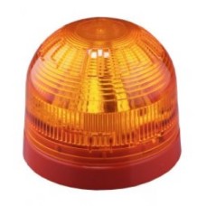 Klaxon PSC-0025 Sonos LED Sounder Beacon with Shallow Base - Red Body - Amber Lens (17-60v)