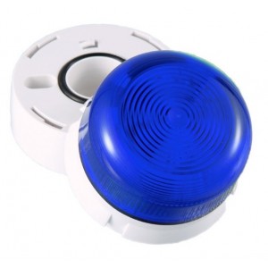 Klaxon QBS-0015 Flashing LED Flashguard Beacon with Blue Lens 110v AC - (45-711841)