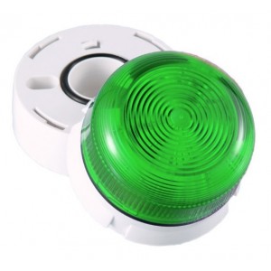 Klaxon QBS-0016 Flashing LED Flashguard Beacon with Green Lens 110v AC (45-711851)