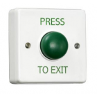 RGL Electronics EBGB01P/PTE Standard White Plastic Button - Surface Mounted With Green Domed Button