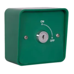 RGL Electronics G-KS1-A126 A126 Keyswitch Fitted In Easy Clean Green Plastic Plate