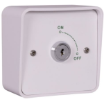 RGL Electronics W-KS-1 Keyswitch Fitted In Easy Clean White Plastic Plate