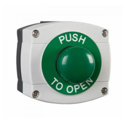 RGL Electronics WP66-G-GB/PTO Weather Proof IP66 Rated Plastic Housing In Grey/Black With Large Green Button