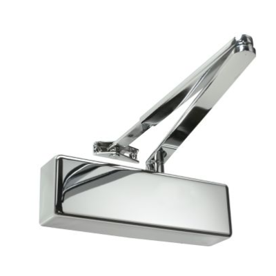 Rutland TS.3204BC.SLFB. PNPPNP Door Closer, Back Check c/w Flatbar Armset - Polished Nickel
