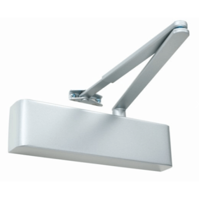 Rutland TS.5204BC.SRFB. SESE Door Closer, Back Cover c/w Semi-Radius Cover, Flatbar Armset - Silver