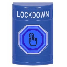 STI SS2406LD-EN Stopper Station – Blue - Momentary Illuminated Button - Lockdown Label