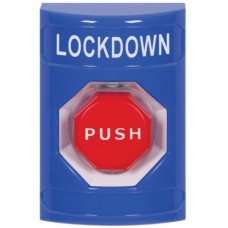 STI SS2402LD-EN Stopper Station – Blue – Push Key to Reset – Illuminated - Lockdown Label