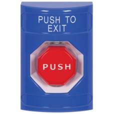 STI SS2408PX-EN Stopper Station – Blue – Illumination Pneumatic Timer – Push To Exit Label